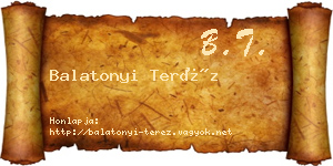 Balatonyi Teréz névjegykártya